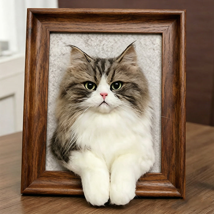 3D Framed Pet Portrait-Cat